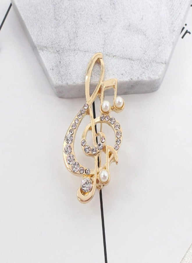 GUAFEIH Crystal Music Note Brooch Pin Elegant Note Treble Clef Brooch Boutonniere for Women Girls Scarf Sweater Pins Wedding Christmas Costume Accessories Pins - Image 3